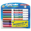 Low-odor Dry-erase Marker, Fine Bullet Tip, Assorted Colors, 8/set