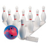 Bowling Set, Plastic/rubber, White, 1 Ball/10 Pins/set