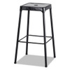 Bar-height Steel Stool, 29" Seat Height, Supports Up To 250 Lbs., Black Seat/black Back, Black Base
