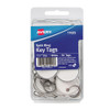 Key Tags With Split Ring, 1 1/4 Dia, White, 50/pack