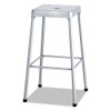 Bar-height Steel Stool, 29" Seat Height, Supports Up To 250 Lbs., Silver Seat/silver Back, Silver Base