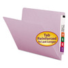 Reinforced End Tab Colored Folders, Straight Tab, Letter Size, Lavender, 100/box