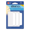 Ultra Tabs Repositionable Wide Tabs, 1/3-cut Tabs, White, 3" Wide, 24/pack