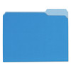 Interior File Folders, 1/3-cut Tabs, Letter Size, Blue, 100/box