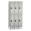 Double-tier, Three-column Locker, 36w X 18d X 78h, Two-tone Gray