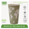 World Art Renewable Compostable Hot Cups, 16 Oz., 50/pk, 20 Pk/ct