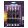 Signo 207 Retractable Gel Pen, Medium 0.7mm, Assorted Ink, Black Barrel, 8/set