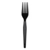 Plastic Cutlery, Heavyweight Forks, Black, 1,000/carton