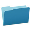 Colored File Folders, 1/3-cut Tabs, Legal Size, Blue/light Blue, 100/box