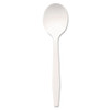 Plastic Cutlery, Mediumweight Soup Spoons, White, 1,000/carton