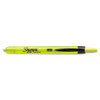 Retractable Highlighters, Chisel Tip, Fluorescent Yellow, Dozen