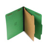 Bright Colored Pressboard Classification Folders, 1 Divider, Letter Size, Emerald Green, 10/box