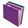 Colored Reinforced Hanging Folders, Letter Size, 1/5-cut Tab, Assorted, 25/box