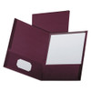 Linen Finish Twin Pocket Folders, Letter, Burgundy,25/box