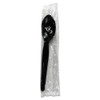 Heavyweight Wrapolypropyleneed Polystyrene Cutlery, Teaspoon, Black, 1000/carton