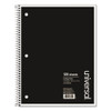 Wirebound Notebook, 3 Subjects, Medium/college Rule, Black Cover, 11 X 8.5, 120 Sheets