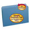 Reinforced Top Tab Colored File Folders, Straight Tab, Legal Size, Blue, 100/box