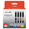 6513b004 (cli-251) Chromalife100+ Ink, Black/cyan/magenta/yellow, 4/pk