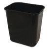 Soft-sided Wastebasket, Rectangular, Polyethylene, 28 Qt, Black