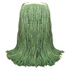 Cut-end Yarn Mop Head, Green, 1 1/4" Headband, 12/carton