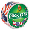 Colored Duct Tape, 3" Core, 1.88" X 10 Yds, Red/white/blue Us Flag