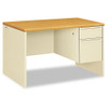 38000 Series Right Pedestal Desk, 48w X 30d X 29.5h, Harvest/putty