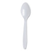 Lightweight Polystyrene Cutlery, Teaspoon, White, 1,000/carton