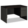 38000 Series Right Pedestal Desk, 48w X 30d X 29.5h, Mahogany/charcoal