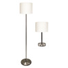 Slim Line Lamp Set, Table 12 5/8" High And Floor 61.5" High, 12"; 6"w X 61.5"; 12.63"h, Silver