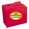 Reinforced Top Tab Colored File Folders, 1/3-cut Tabs, Letter Size, Red, 100/box