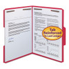 Watershed/cutless Reinforced Top Tab 2-fastener Folders, 1/3-cut Tabs, Letter Size, Red, 50/box