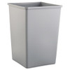 Untouchable Square Waste Receptacle, Plastic, 35 Gal, Gray