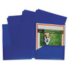 Two-pocket Heavyweight Poly Portfolio Folder, 3-hole Punch, Letter, Blue, 25/box