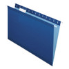 Colored Reinforced Hanging Folders, Legal Size, 1/5-cut Tab, Navy, 25/box