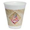 Cafe G Foam Hot/cold Cups, 12 Oz, Brown/red/white, 20/pack