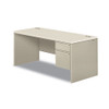 38000 Series Single Pedestal Desk, Right, 66w X 30d X 30h, Silver Mesh/light Gray