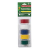 Electrical Tape, 1" Core, 0.75" X 12 Ft, Assorted Colors, 5/pack