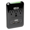 Protect It! Surge Protector, 3 Outlets/2 Usb, Direct Plug-in, 540 J, Black