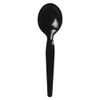 Heavyweight Polystyrene Cutlery, Soup Spoon, Black, 1000/carton