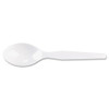 Plastic Cutlery, Heavy Mediumweight Teaspoons, White, 100/box