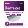 The Mighty Badge Name Badge Holders, Horizontal, 3 X 1, Silver, 2/pack