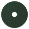 Scrubbing Pads, 14" Diameter, Green, 5/ct