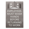 Pop-out Ada Sign, Wash Hands, Tactile Symbol, Plastic, 6 X 9, Gray/white