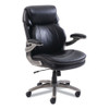 Cosset Mid-back Executive Chair, Supports Up To 275 Lbs., Black Seat/black Back, Slate Base