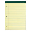 Double Docket Ruled Pads, Medium/college Rule, 8.5 X 11.75, Canary, 100 Sheets