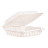 Hinged Lid Single Compartment Containers, 9" X 8.8" X 3", White, 150/carton