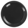 Heavyweight Plastic Plates, 9" Diamter, Black, 125/pack, 4 Packs/ct