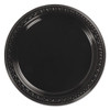 Heavyweight Plastic Plates, 7" Diameter, Black, 125/pack, 8 Packs/ct