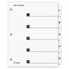 Quickstep Onestep Printable Table Of Contents And Dividers, 5-tab, 1 To 5, 11 X 8.5, White, 24 Sets