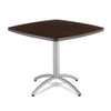 Cafeworks Table, 36w X 36d X 30h, Walnut/silver